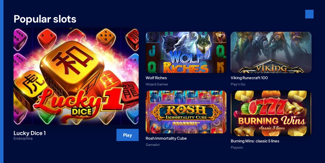 Play popular slot titles.